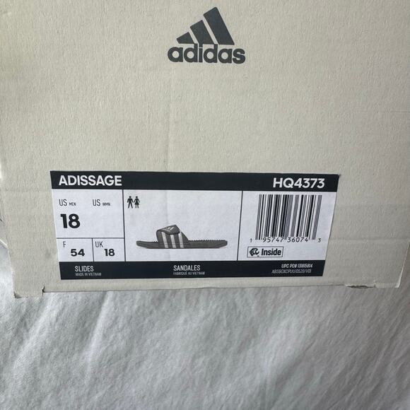 NIB Adidas Adissage Post Workout Massage Slides Men's Size 18 Gray Adjustable - Picture 3 of 7